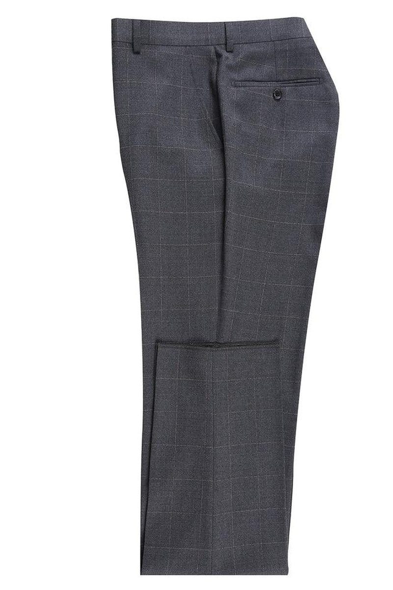 Grey Windowpane 2-Button Notch Suit (2-Piece Set)