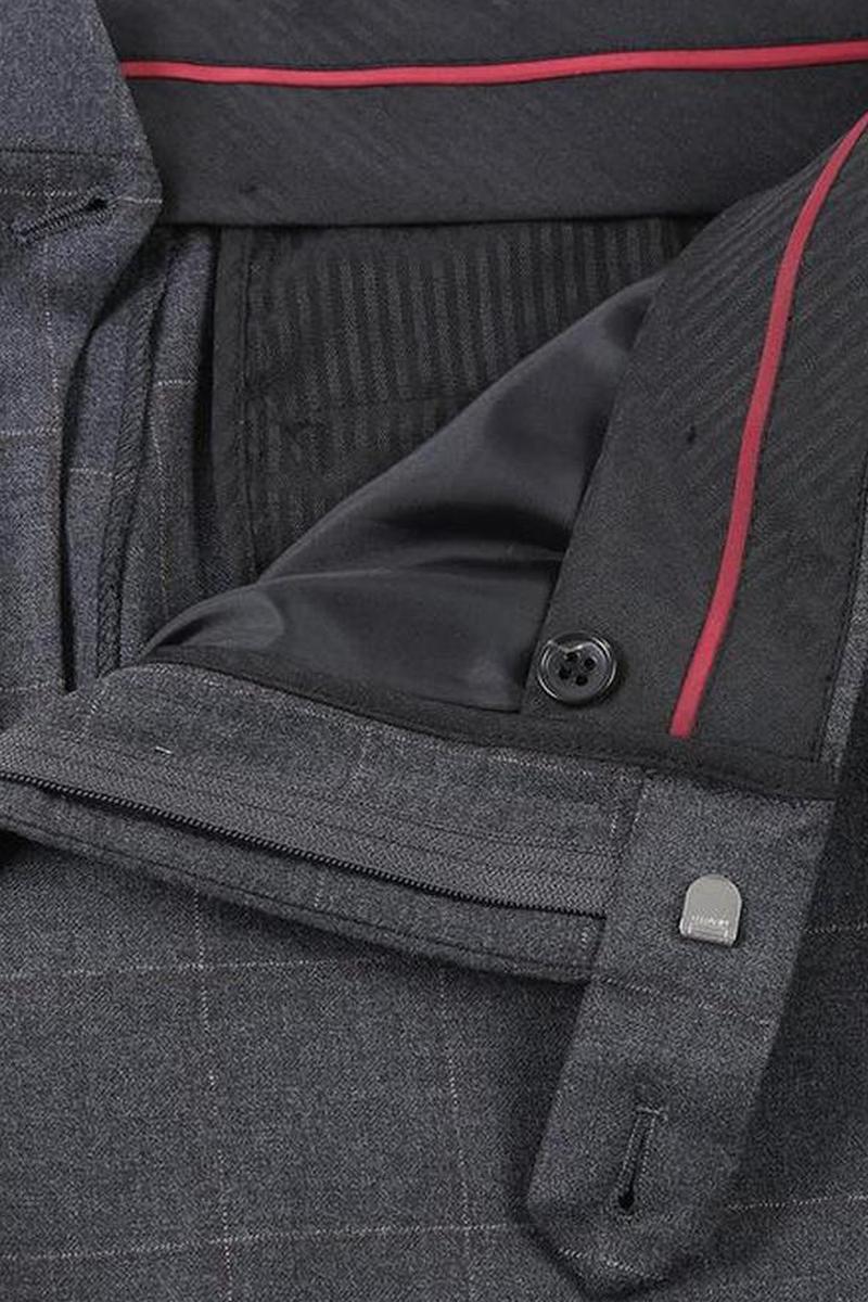 Grey Windowpane 2-Button Notch Suit (2-Piece Set)