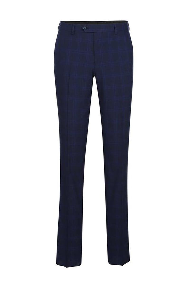 Blue Windowpane 2-Button Notch Suit (2-Piece Set)