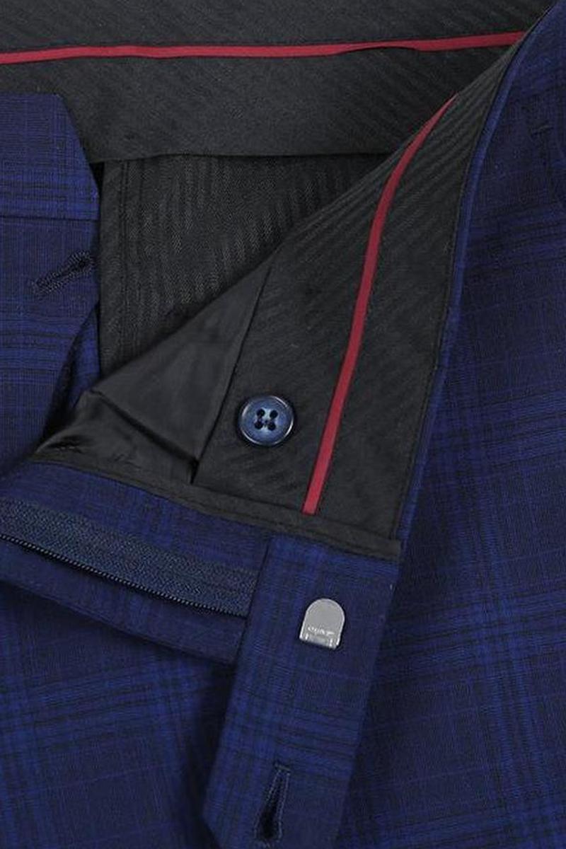 Blue Windowpane 2-Button Notch Suit (2-Piece Set)