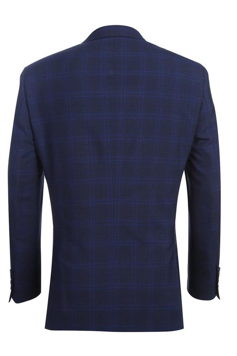 Blue Windowpane 2-Button Notch Suit (2-Piece Set)