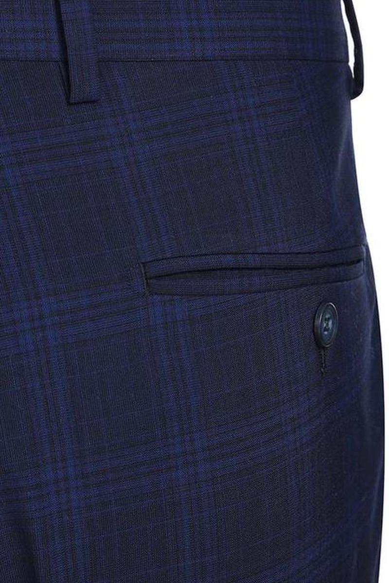 Blue Windowpane 2-Button Notch Suit (2-Piece Set)