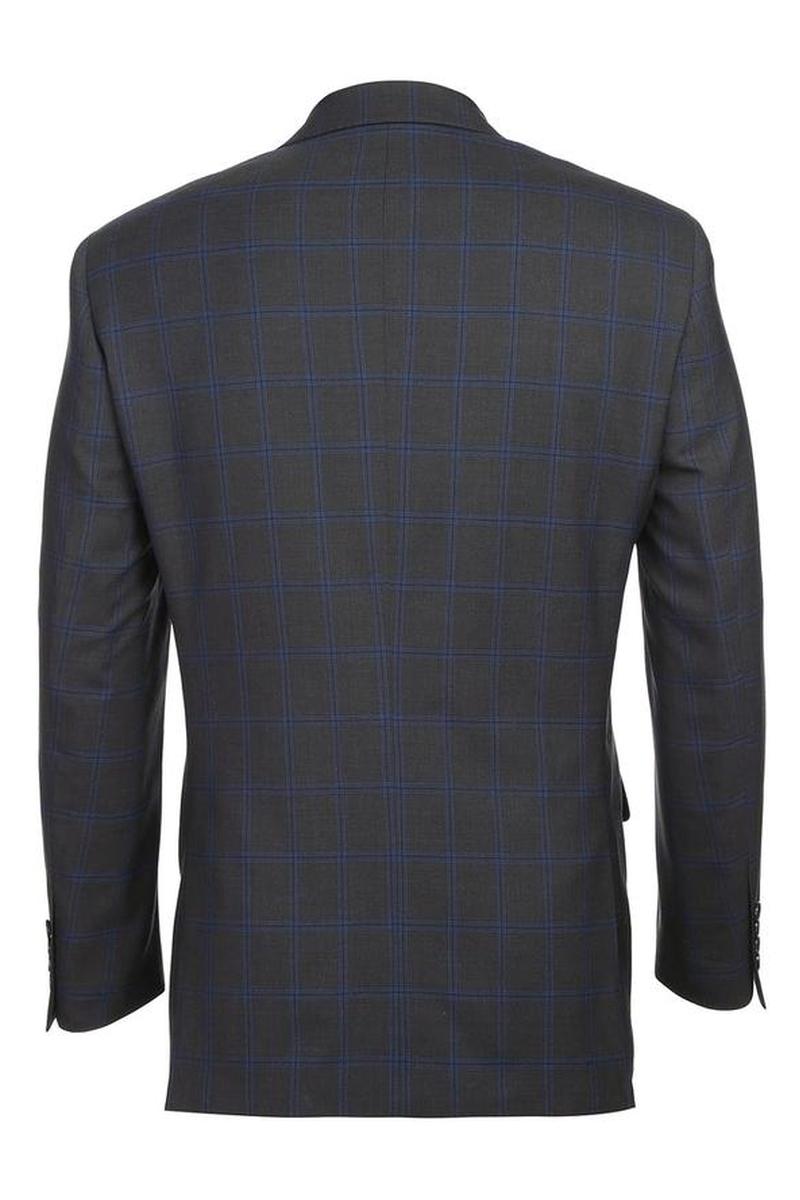 Dark Grey Windowpane 2-Button Notch Suit (2-Piece Set)