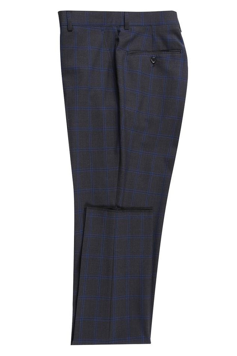 Dark Grey Windowpane 2-Button Notch Suit (2-Piece Set)