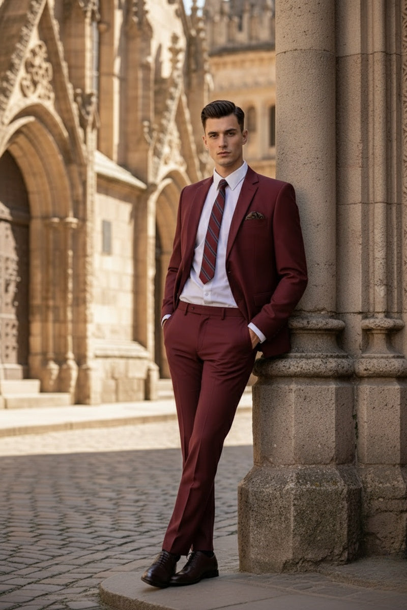 "Versafit" Burgundy Suit (2-Piece Set)