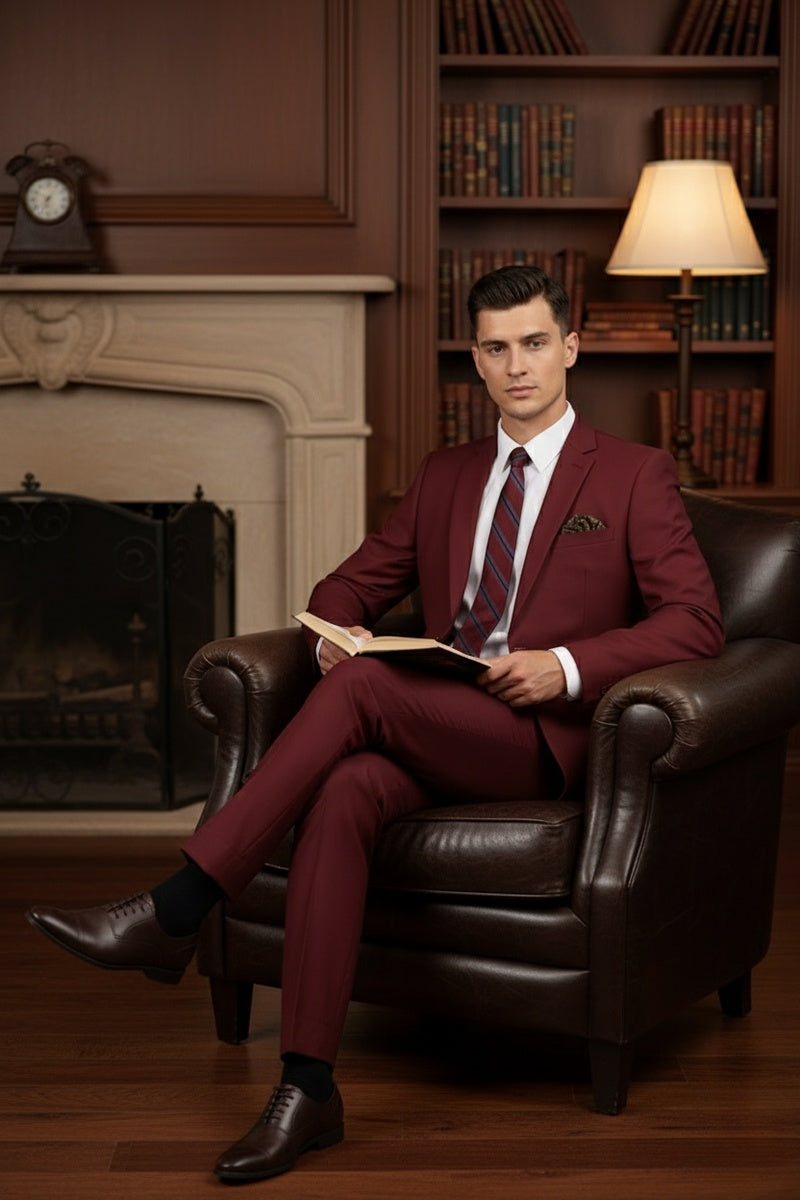 "Versafit" Burgundy Suit (2-Piece Set)