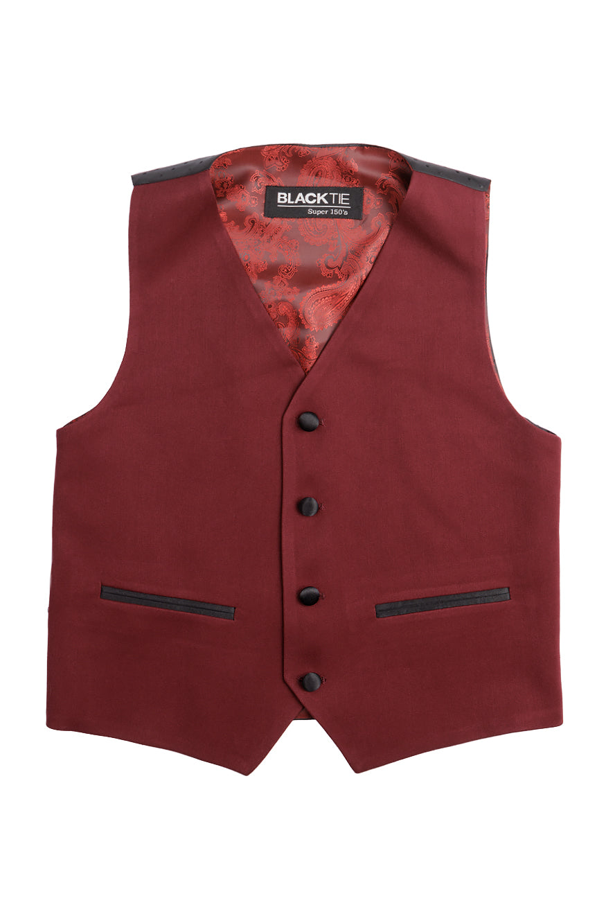 BLACKTIE "London" Kids Wine Tuxedo (5-Piece Set)