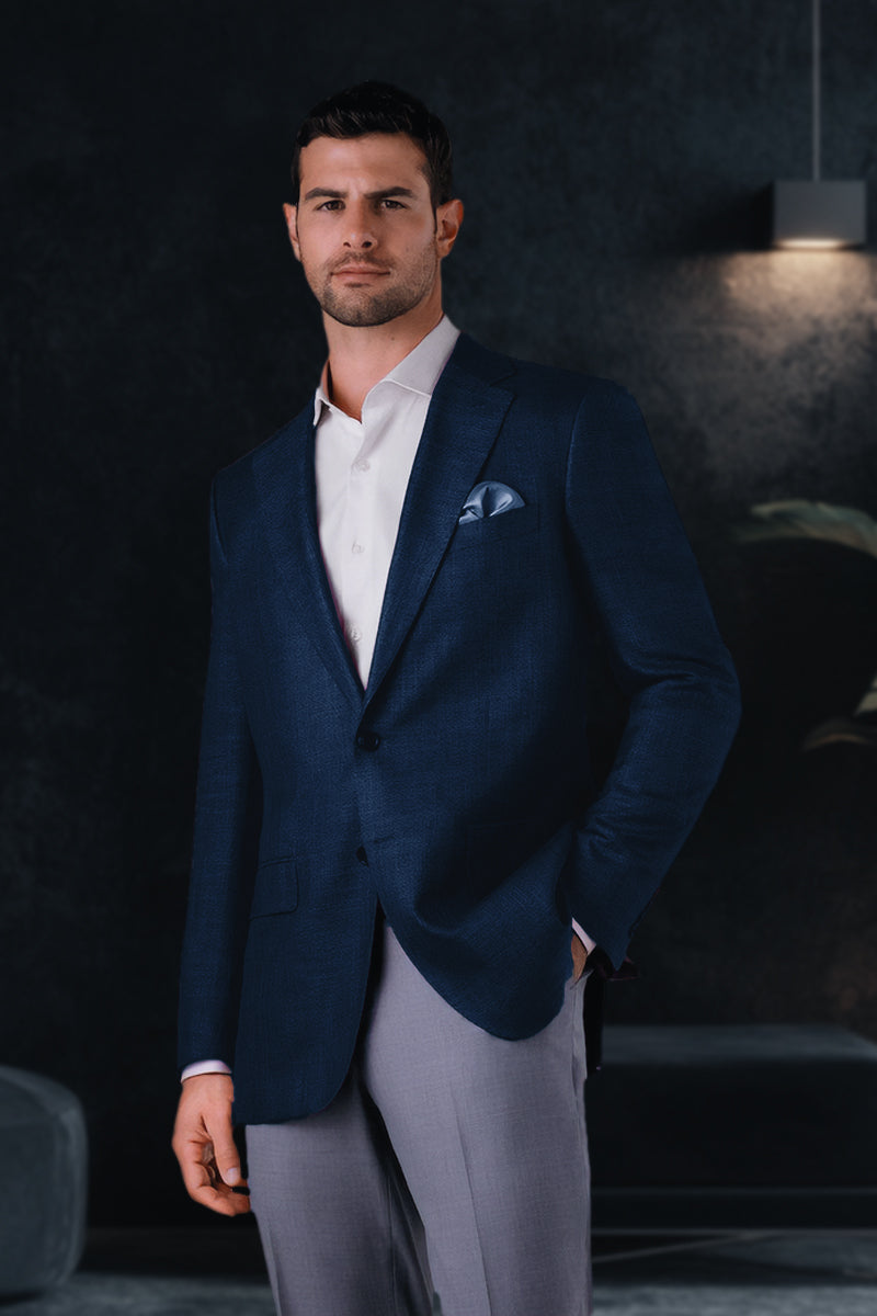 MaxDavoli Royal Blue Bamboo Jacket