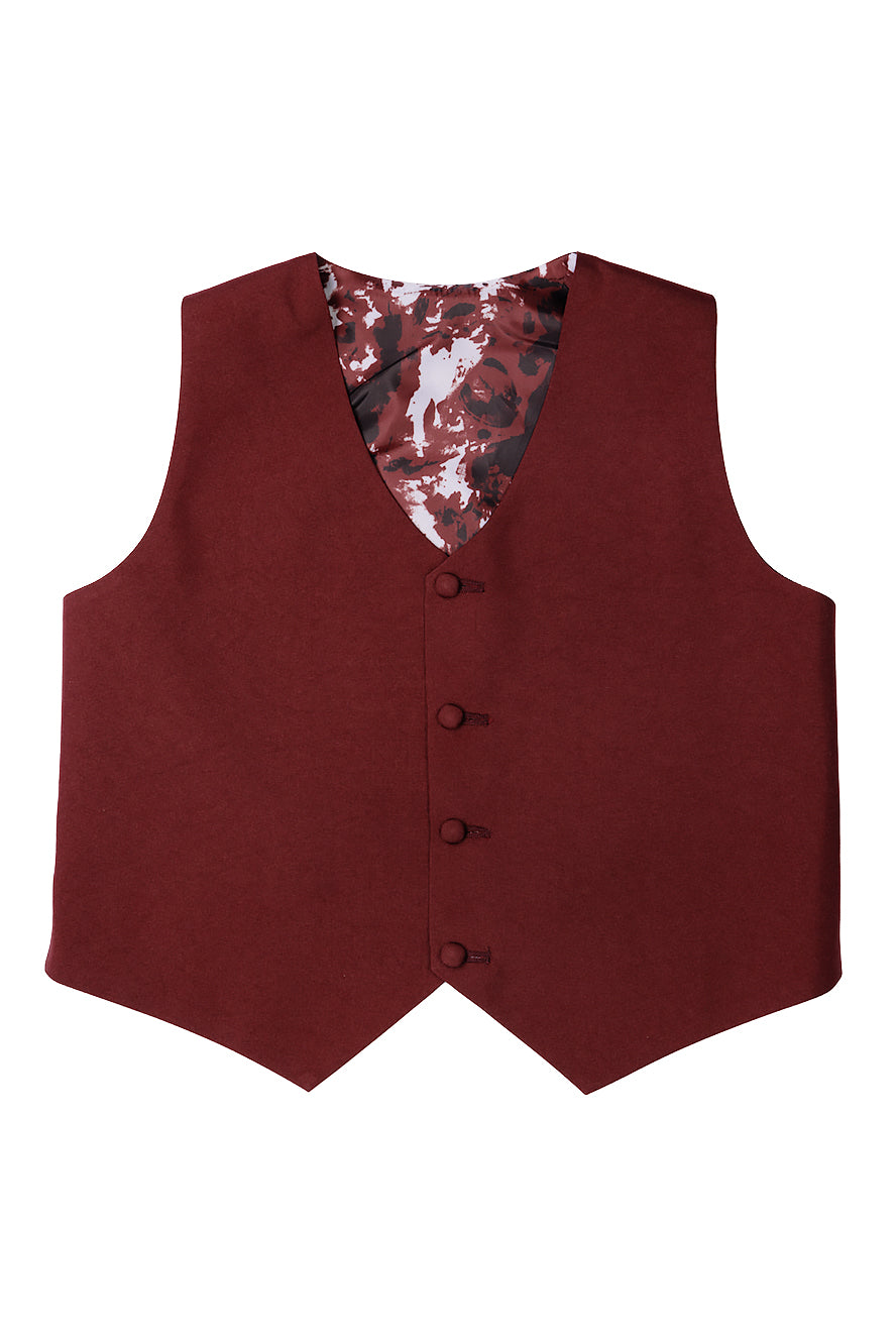 Little Tuxedos "Mason" Kids Burgundy Suit (5-Piece Set)
