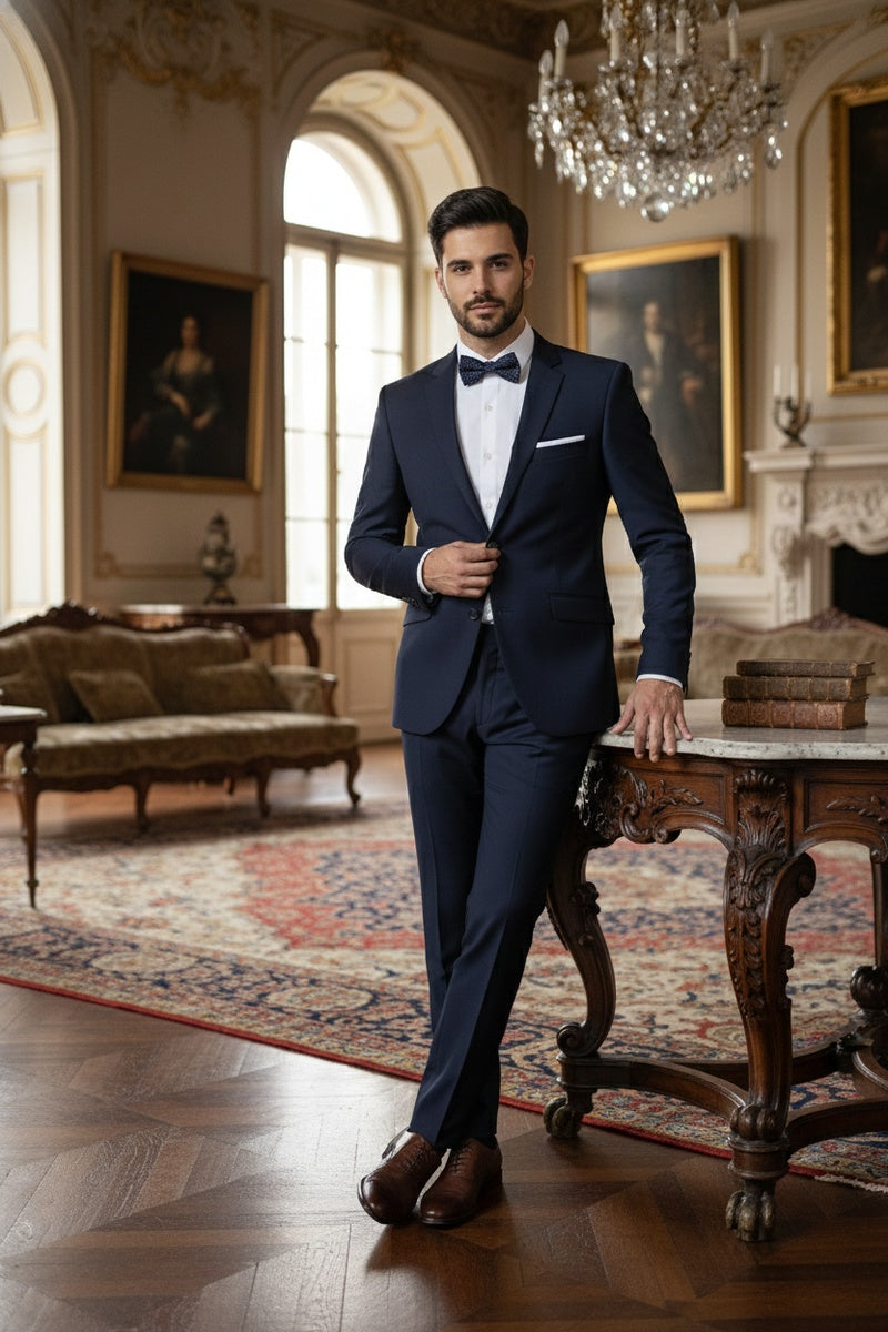 Navy Solid 2-Button Notch Suit (2-Piece Set)