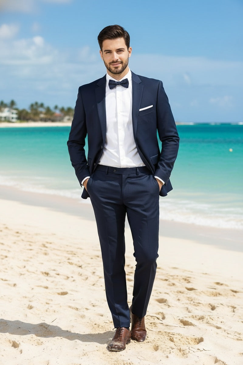 Navy Solid 2-Button Notch Suit (2-Piece Set)