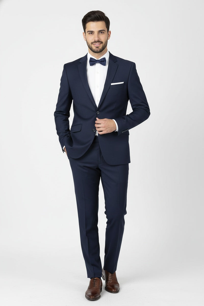 Navy Solid 2-Button Notch Suit (2-Piece Set)