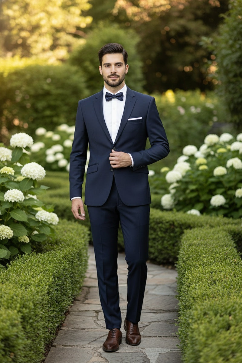Navy Solid 2-Button Notch Suit (2-Piece Set)
