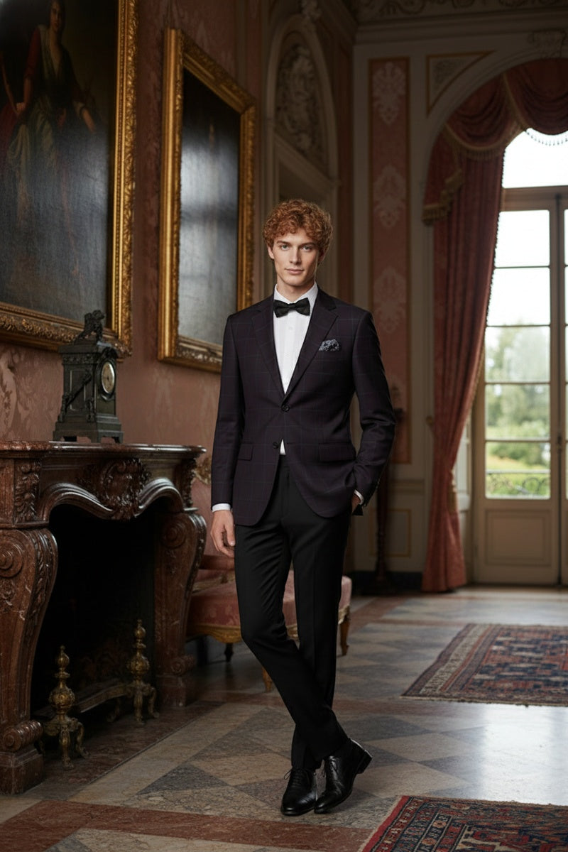 Midnight Blue Windowpane Sports Jacket