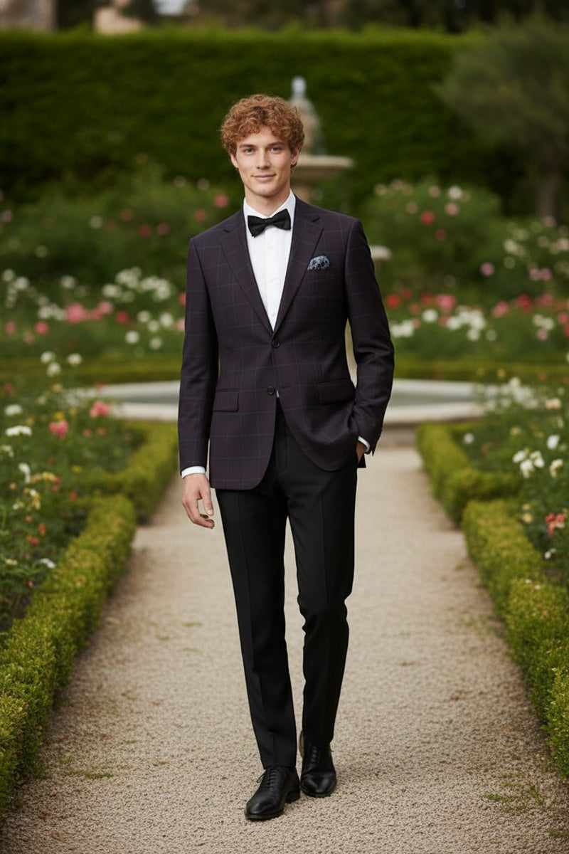 Midnight Blue Windowpane Sports Jacket