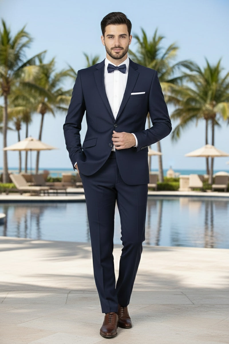 Navy Solid 2-Button Notch Suit (2-Piece Set)