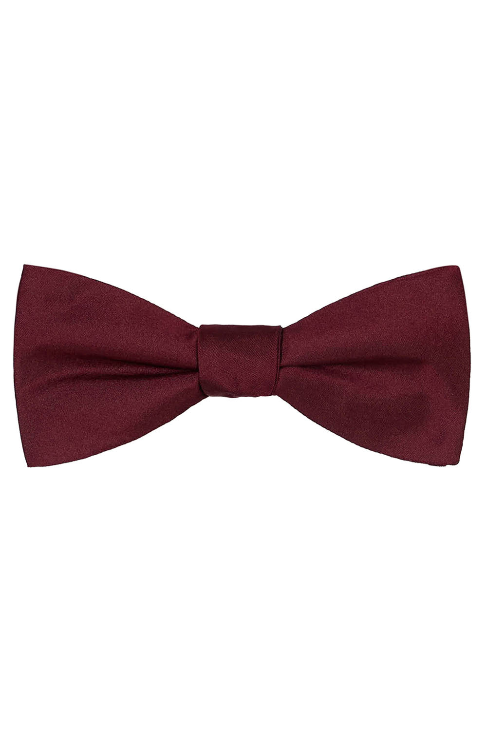Burgundy Solid Satin Silk Bow Tie