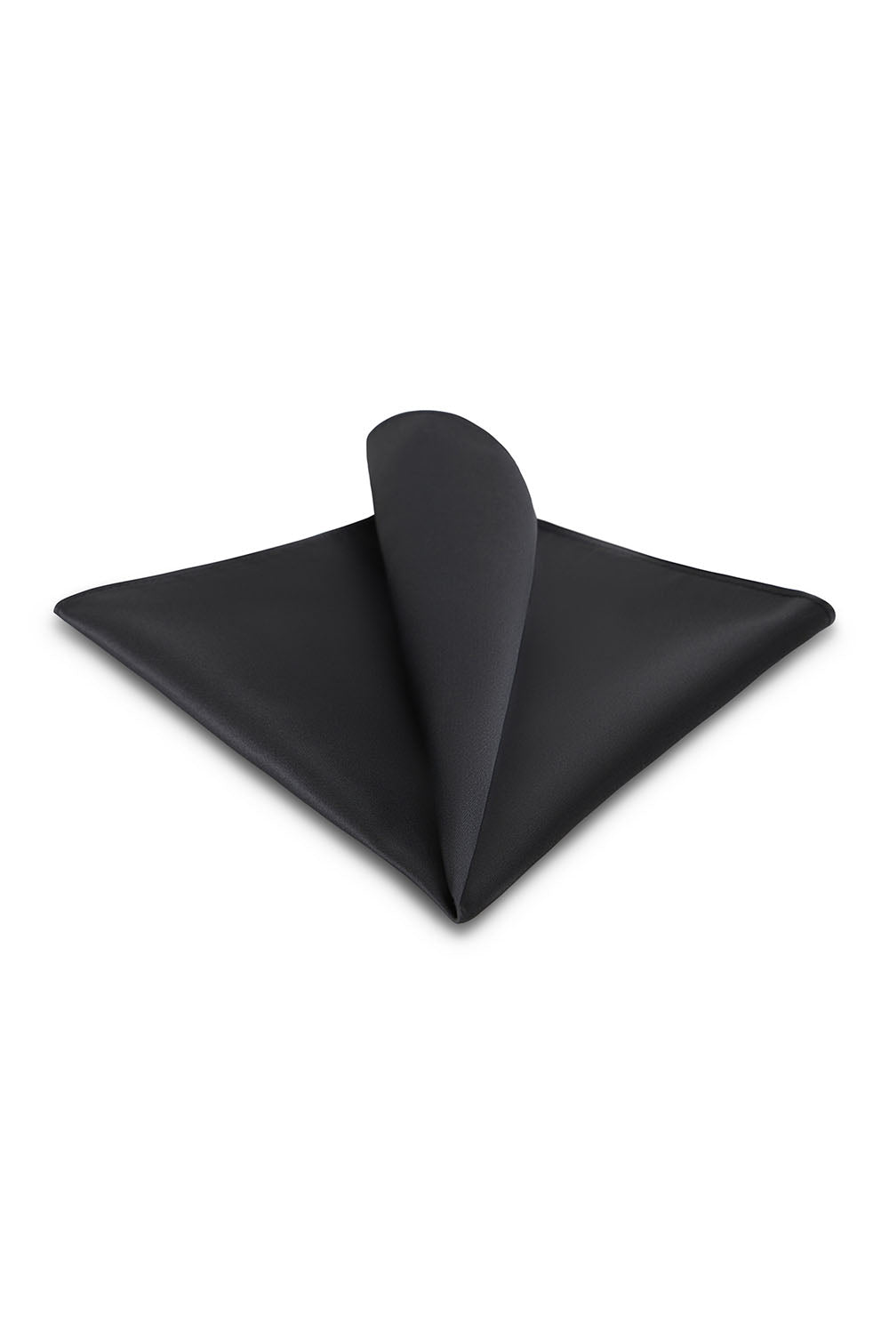 Charcoal Solid Satin Silk Pocket Square