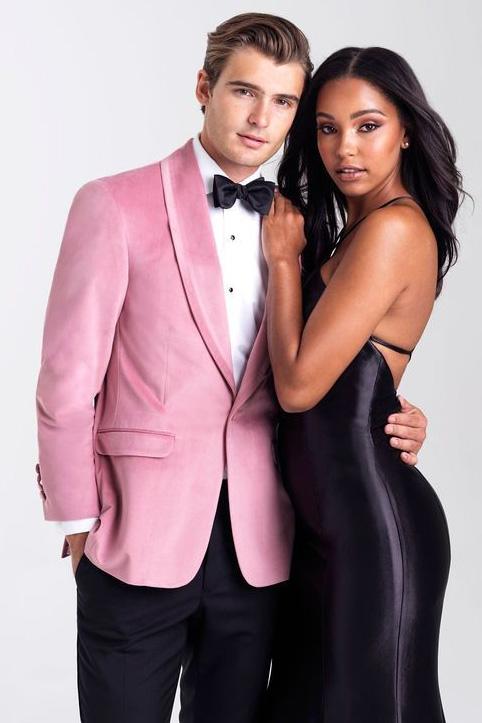 Allure Men "Venice" Dusty Rose Velvet Dinner Jacket (Separates)