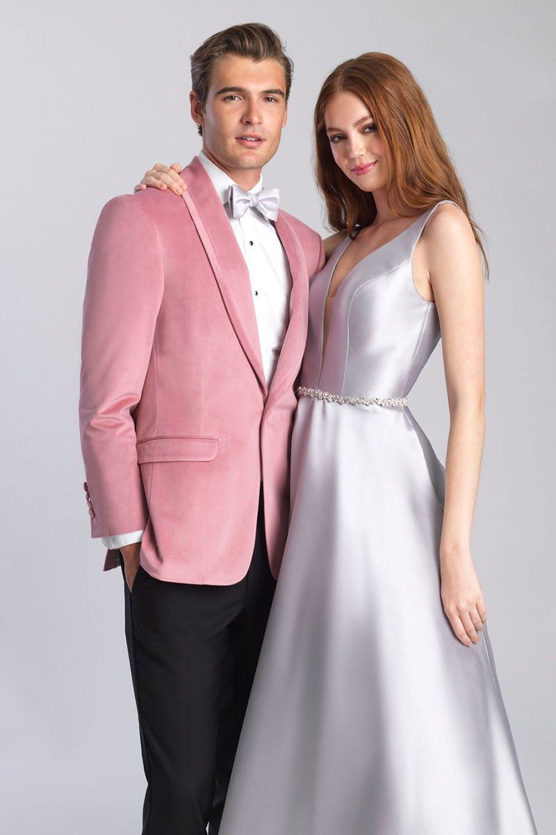 Allure Men "Venice" Dusty Rose Velvet Dinner Jacket (Separates)
