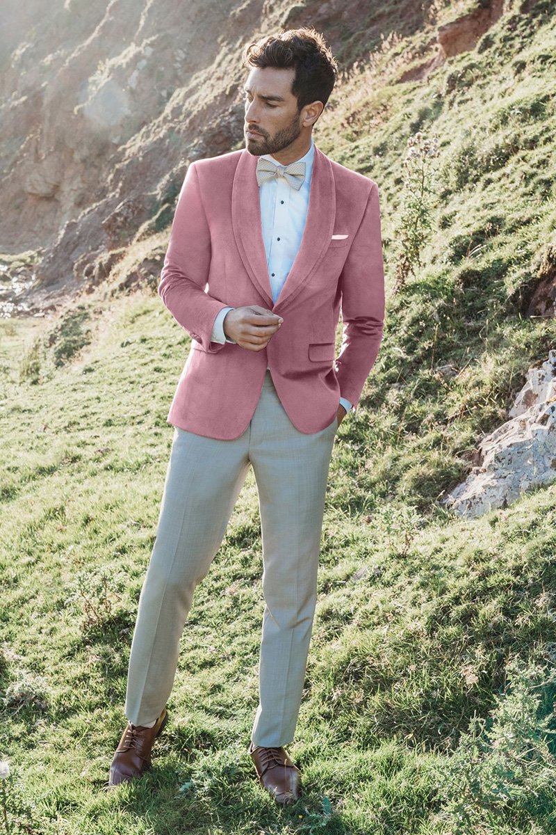 rose gold dress pants mens ASOS DESIGN Wedding Super Skinny Smart Pant In Light Pink Sateen