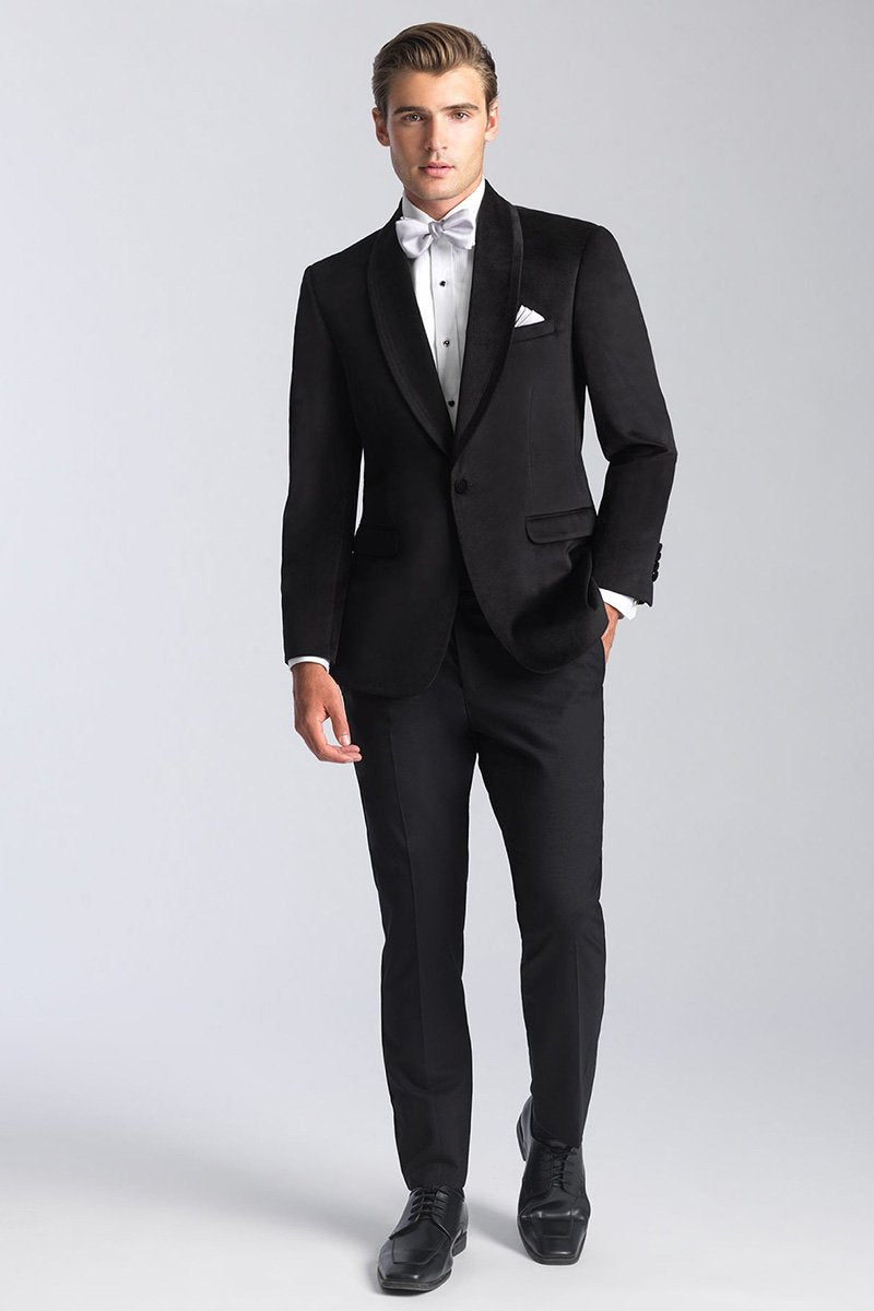 Allure Men "Venice" Onyx Black Velvet Dinner Jacket (Separates)