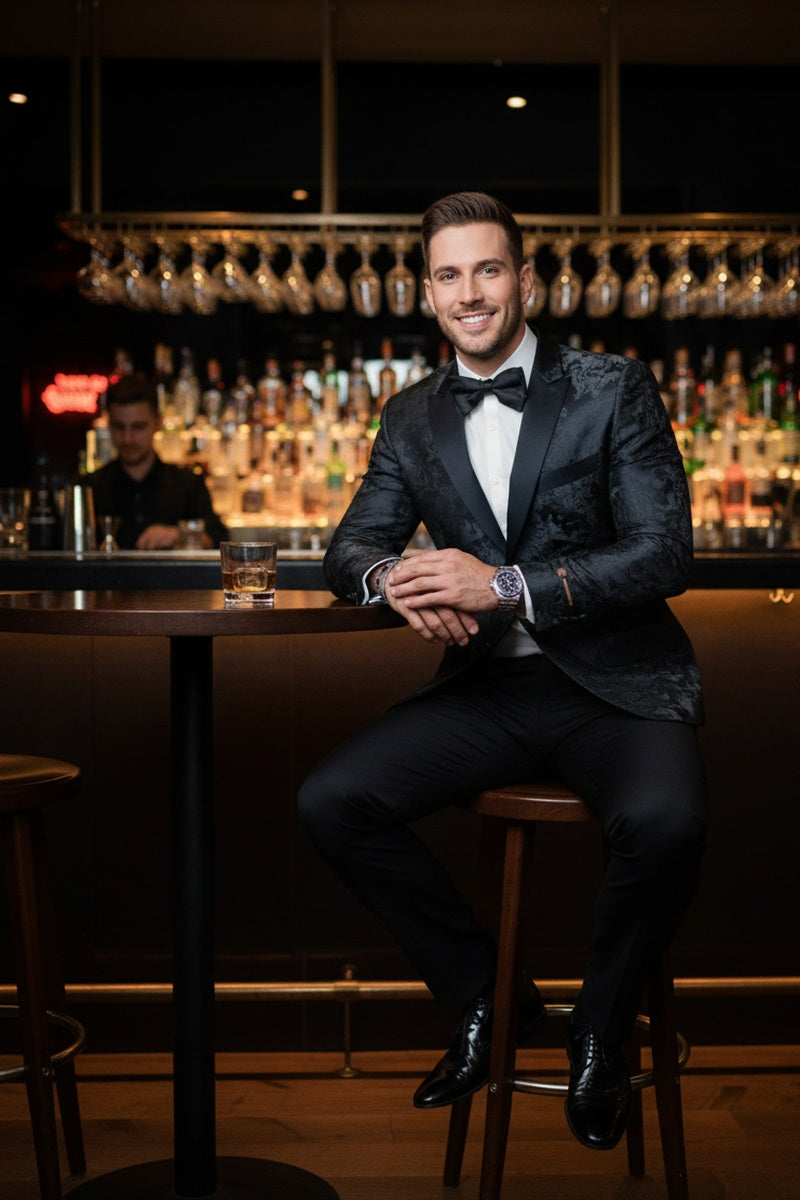 "Amsterdam" Black Tuxedo Jacket (Separates)
