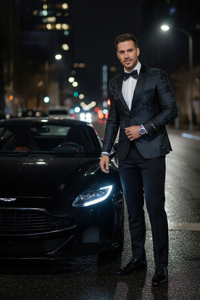 "Amsterdam" Black Tuxedo Jacket (Separates)