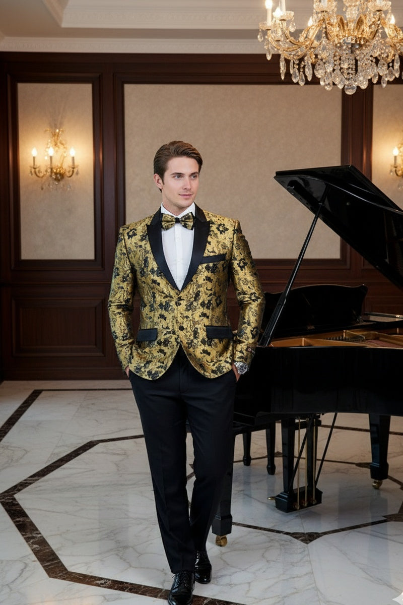 "Amsterdam" Gold Tuxedo Jacket (Separates)