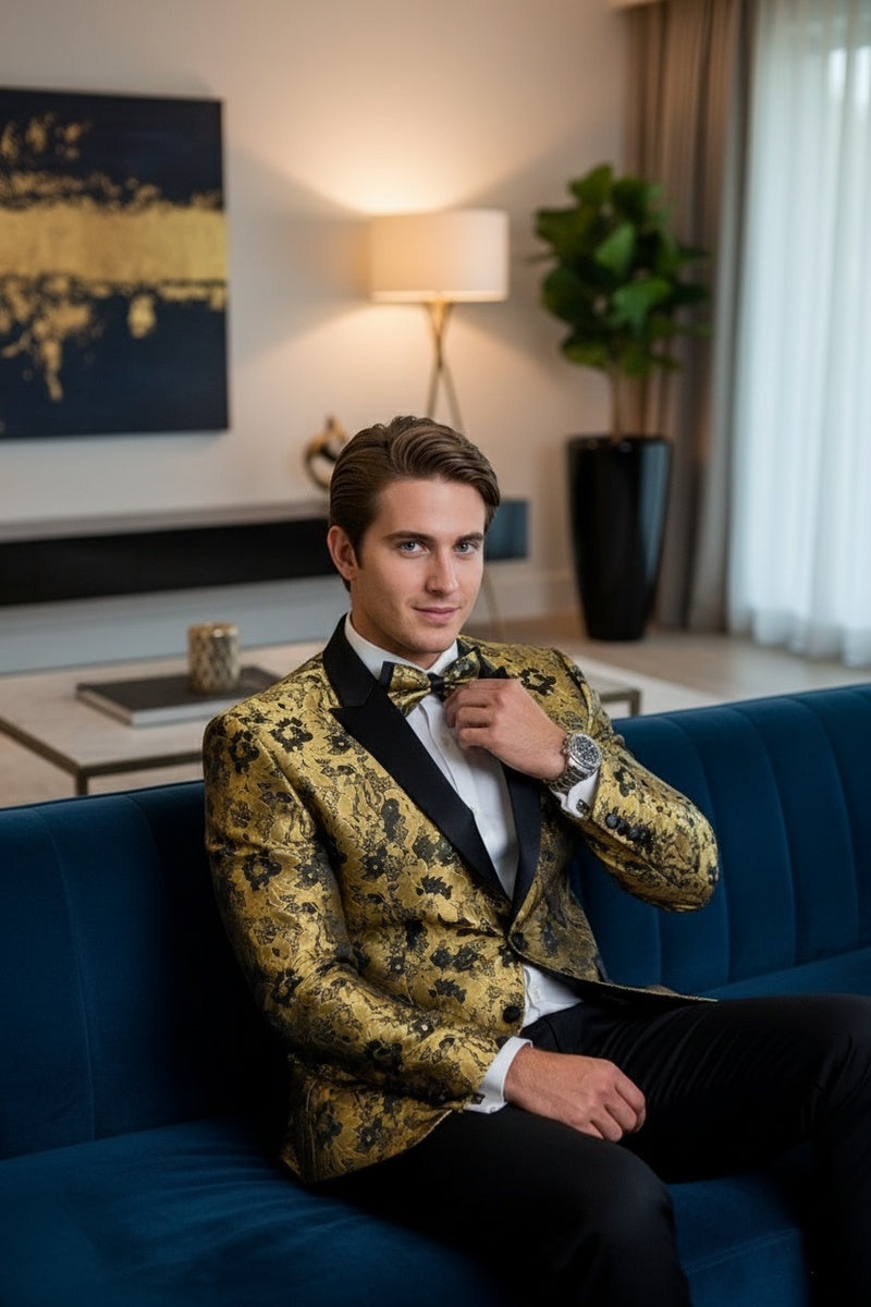 "Amsterdam" Gold Tuxedo Jacket (Separates)