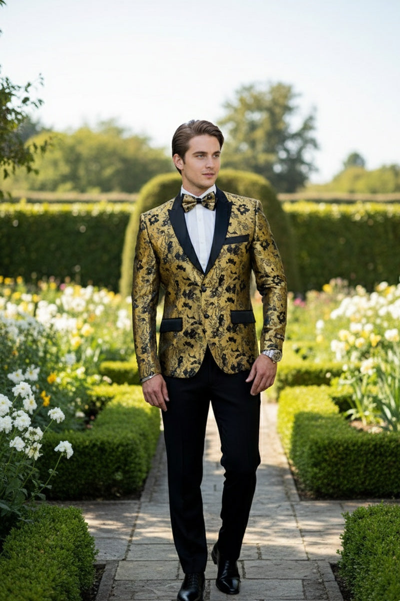 "Amsterdam" Gold Tuxedo Jacket (Separates)
