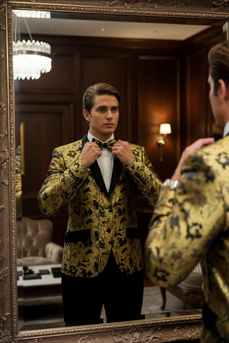 "Amsterdam" Gold Tuxedo Jacket (Separates)