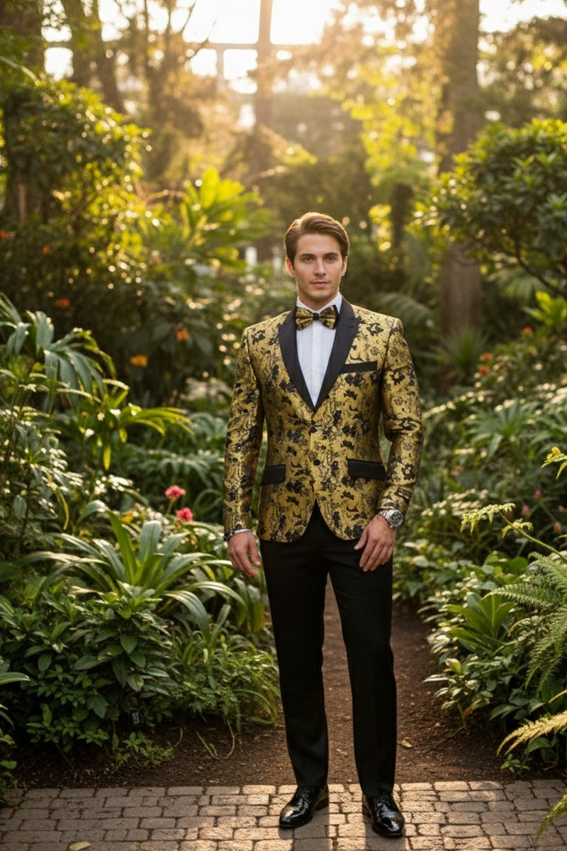 "Amsterdam" Gold Tuxedo Jacket (Separates)