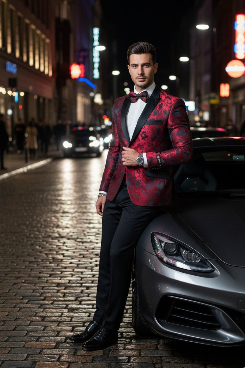 "Amsterdam" Red Tuxedo Jacket (Separates)