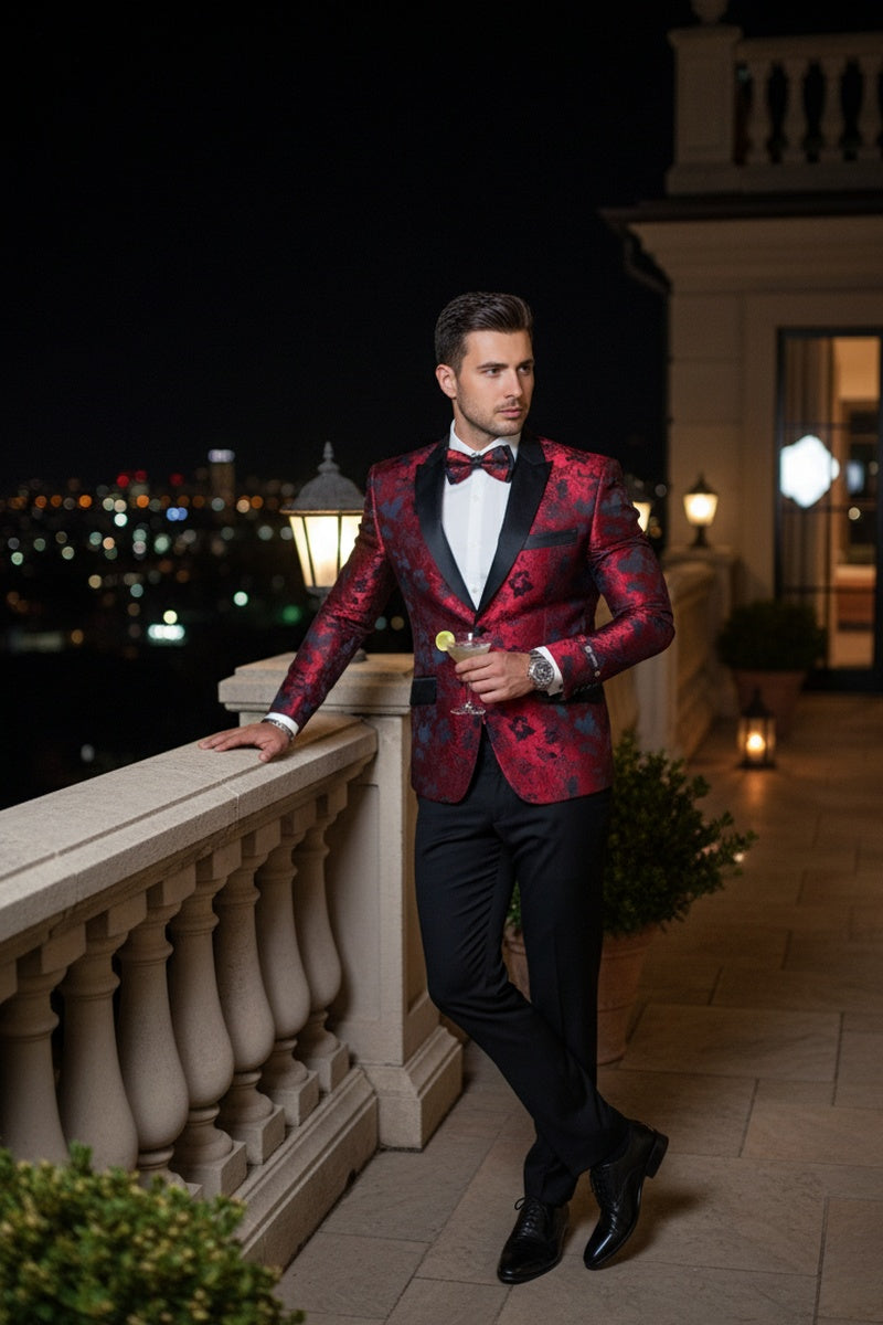 "Amsterdam" Red Tuxedo Jacket (Separates)