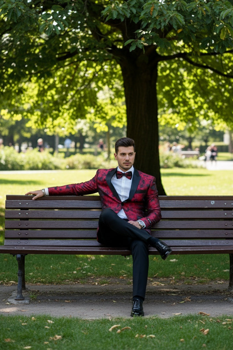 "Amsterdam" Red Tuxedo Jacket (Separates)