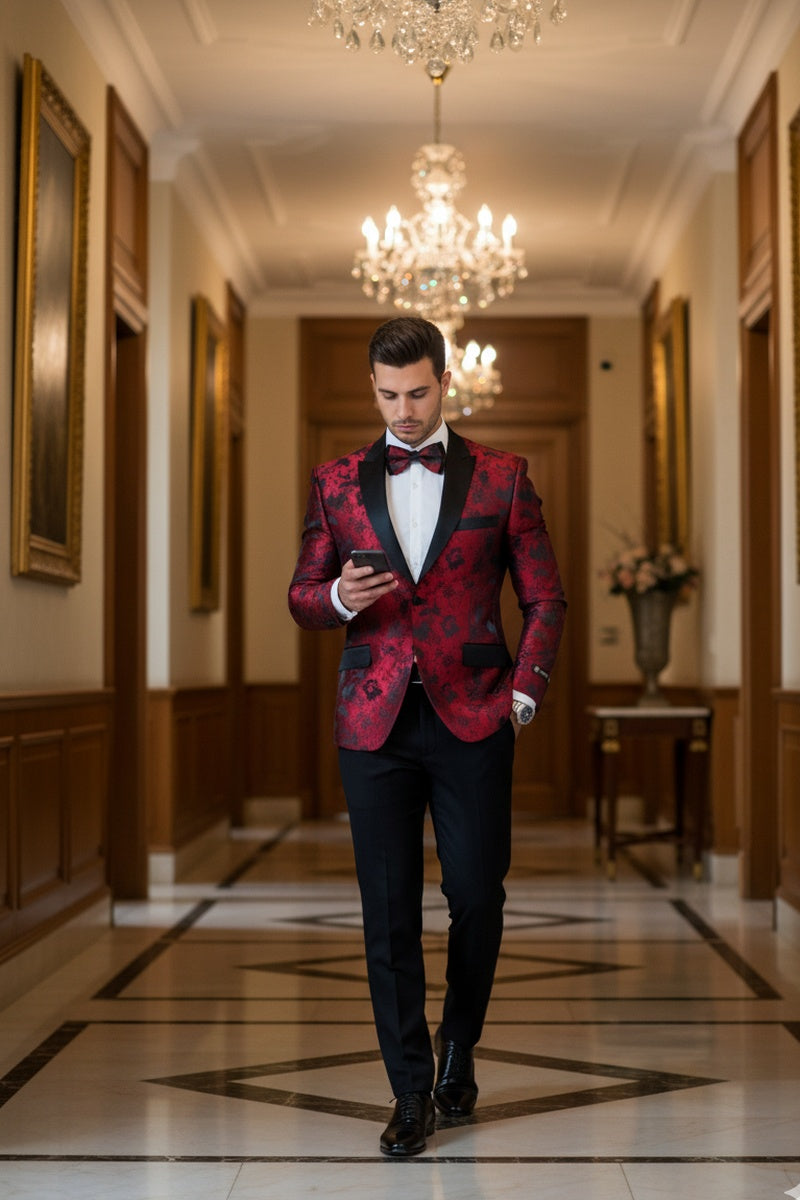 "Amsterdam" Red Tuxedo Jacket (Separates)