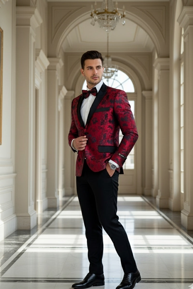 "Amsterdam" Red Tuxedo Jacket (Separates)