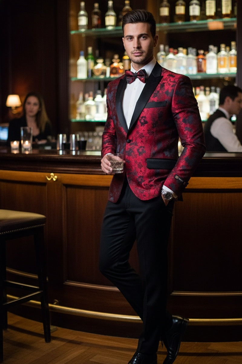 "Amsterdam" Red Tuxedo Jacket (Separates)
