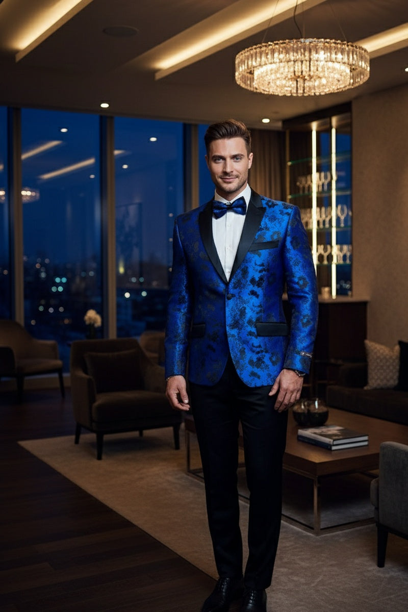 Xander Xiao Amsterdam Royal Blue Tuxedo Jacket (Separates) XL Slim