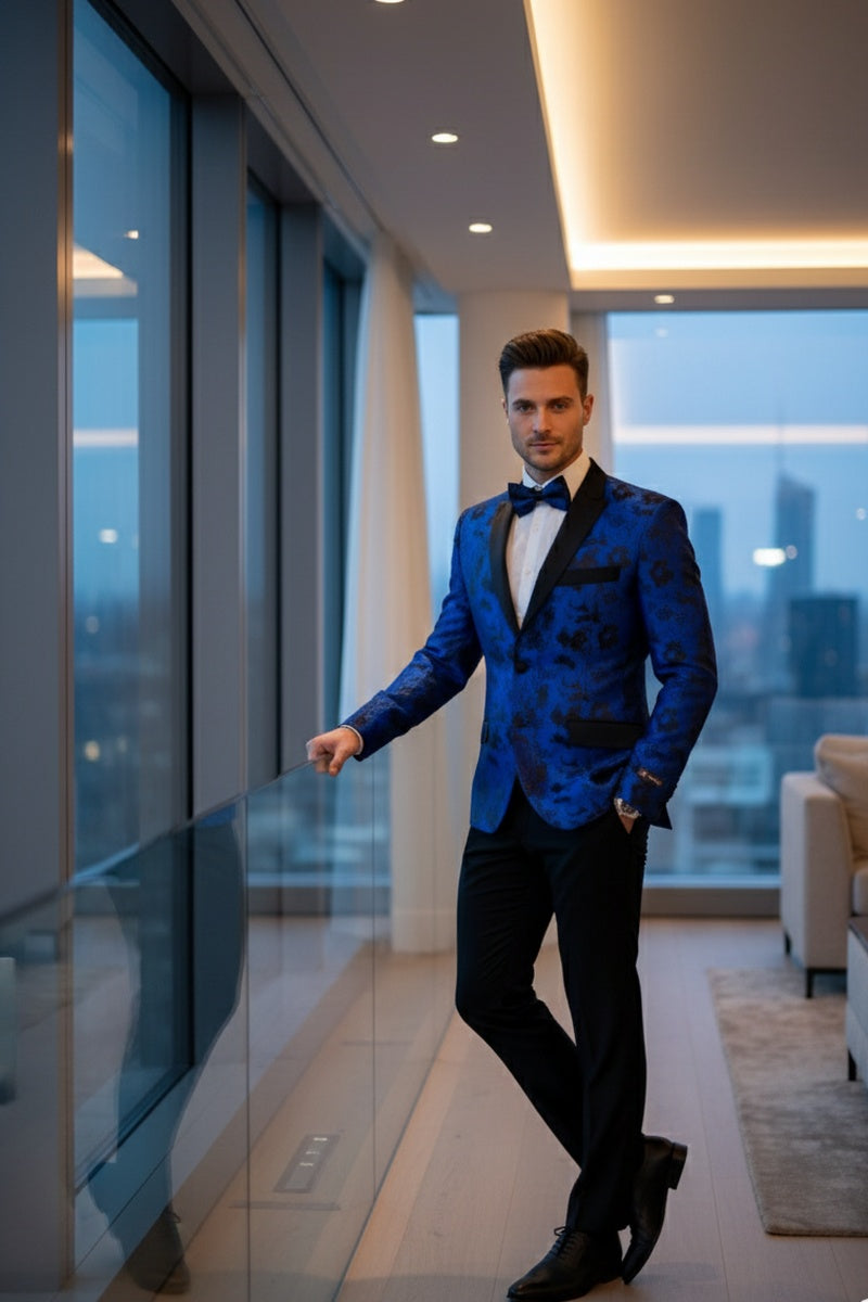 "Amsterdam" Royal Blue Tuxedo Jacket (Separates)