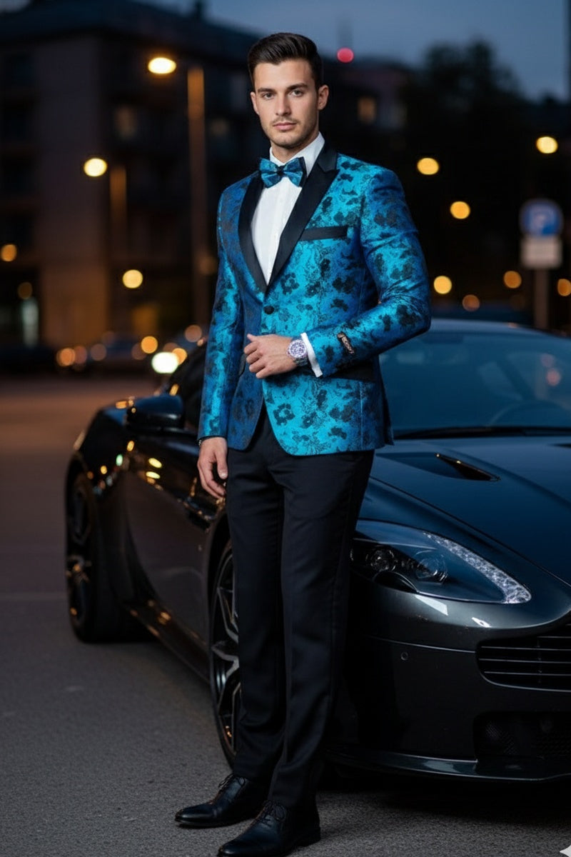 "Amsterdam" Turquoise Tuxedo Jacket (Separates)