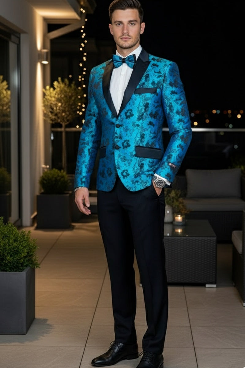 "Amsterdam" Turquoise Tuxedo Jacket (Separates)