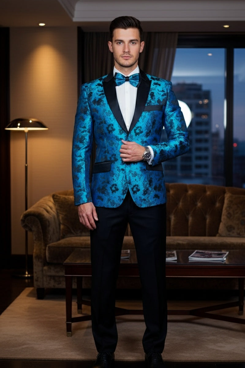 "Amsterdam" Turquoise Tuxedo Jacket (Separates)
