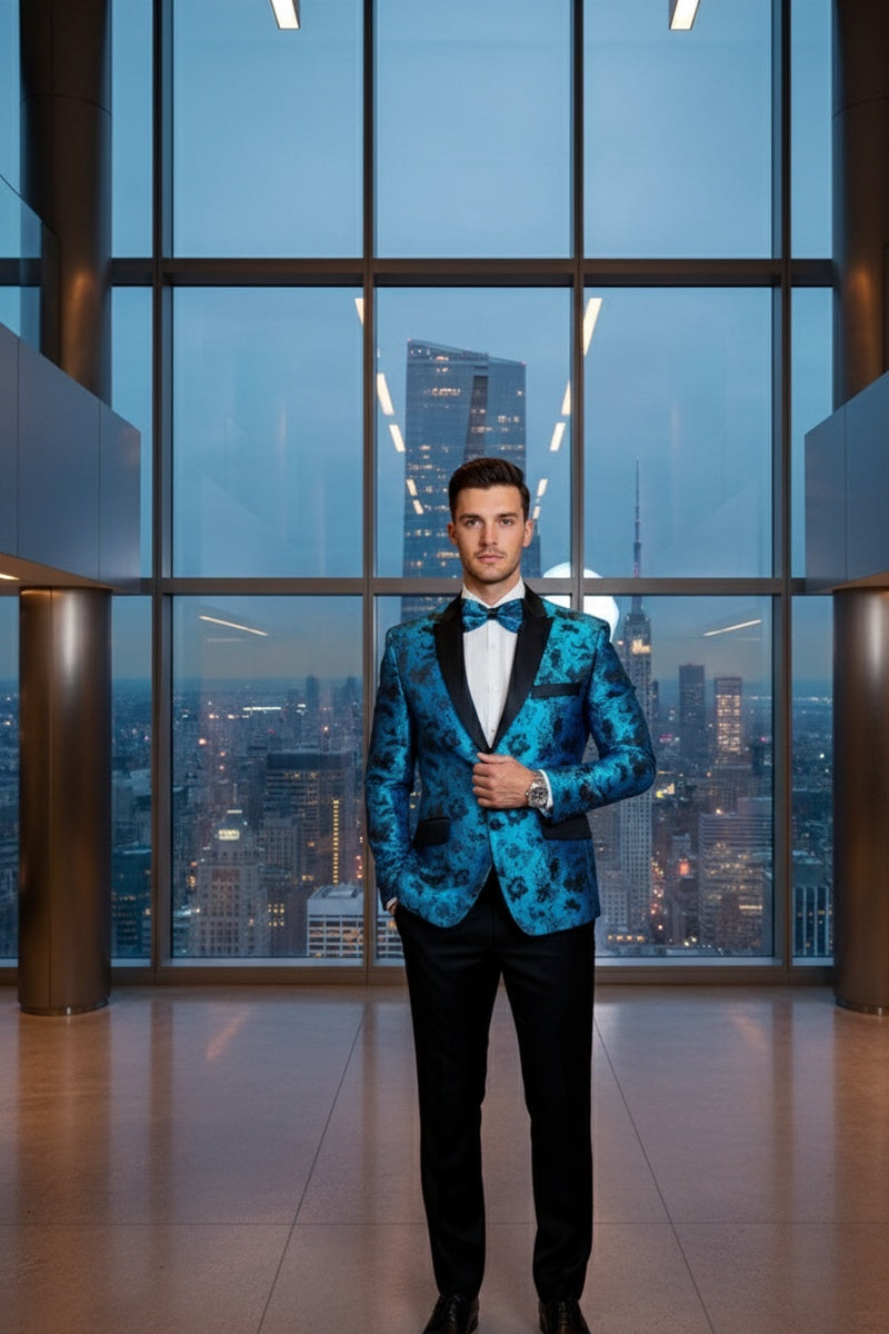 "Amsterdam" Turquoise Tuxedo Jacket (Separates)