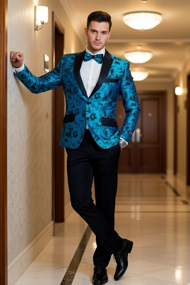 "Amsterdam" Turquoise Tuxedo Jacket (Separates)