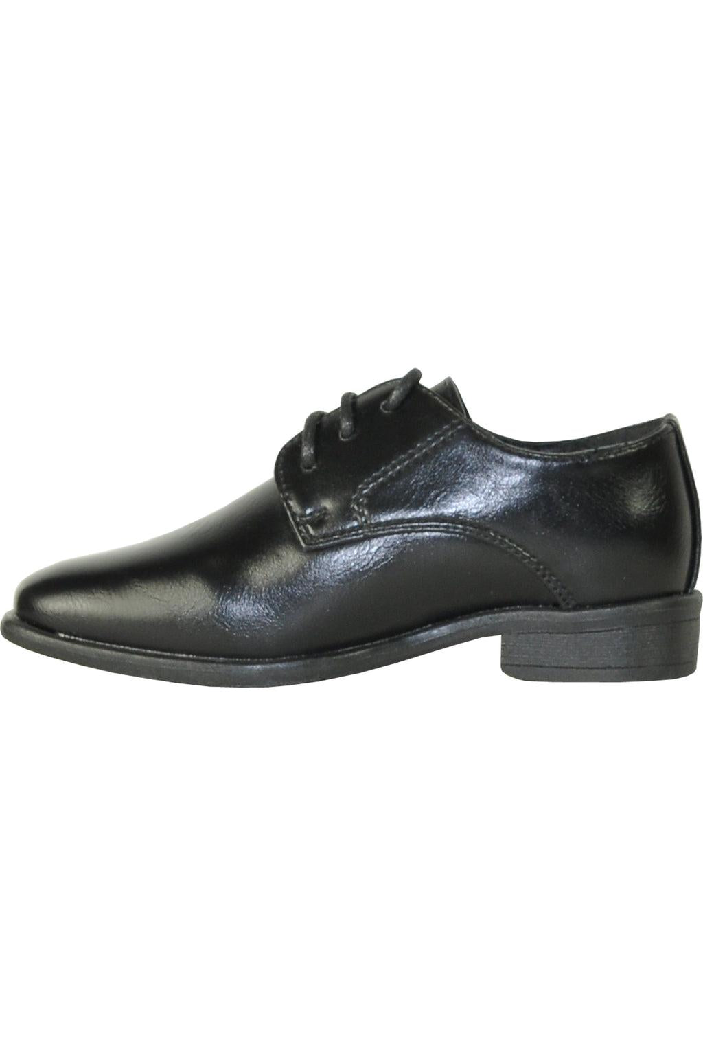 "King" Kids Black Dress Shoes