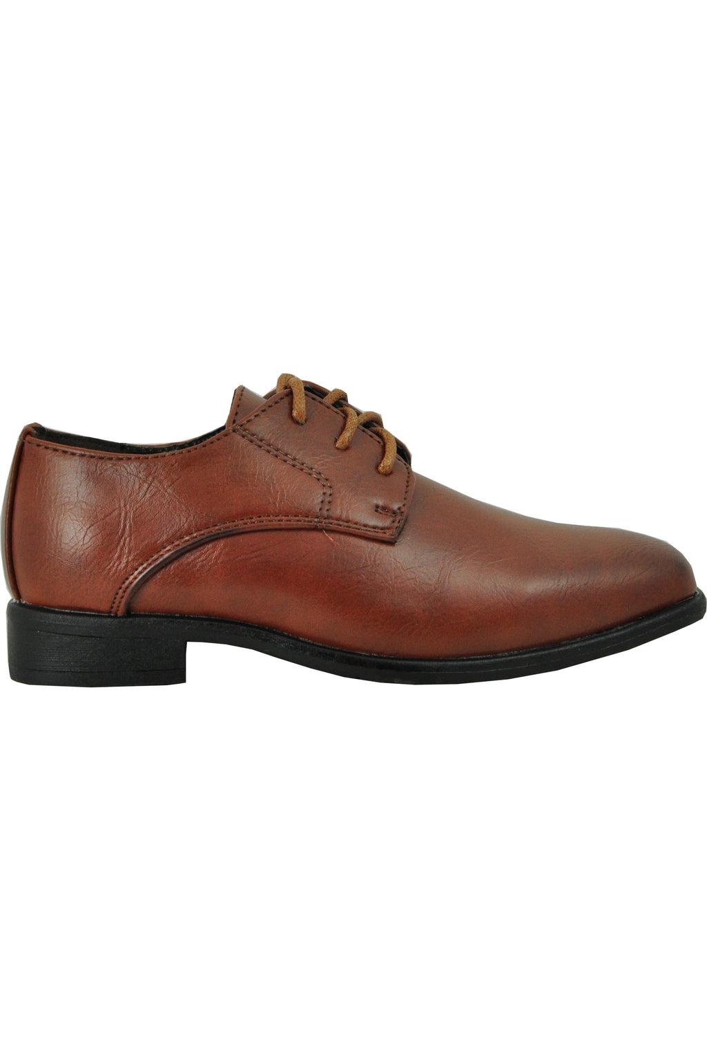 "King" Kids Brown Dress Shoes