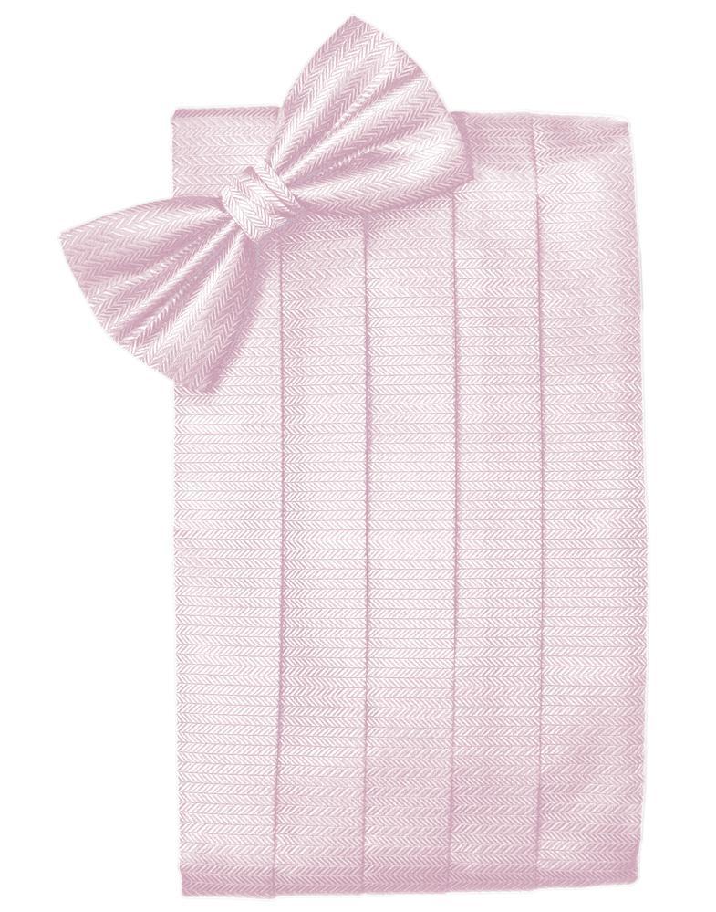Pink Herringbone Cummerbund