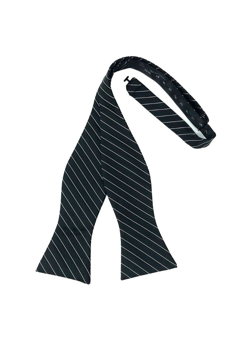 Cardi Self Tie Black Newton Stripe Bow Tie